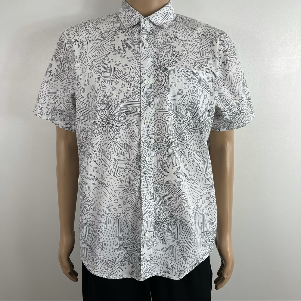 Vans short sleeve palm trees button down shirt M